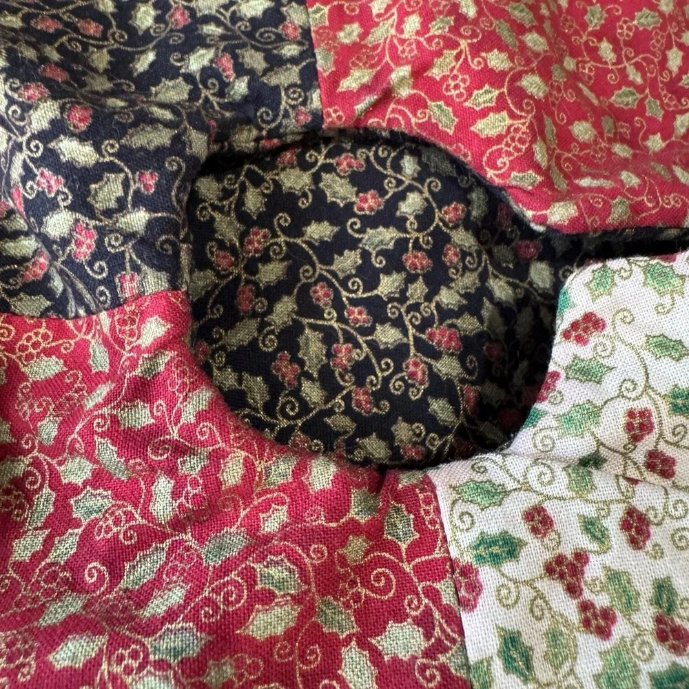 Tree Skirt Patchwork Quilted Handmade Christmas 40.5